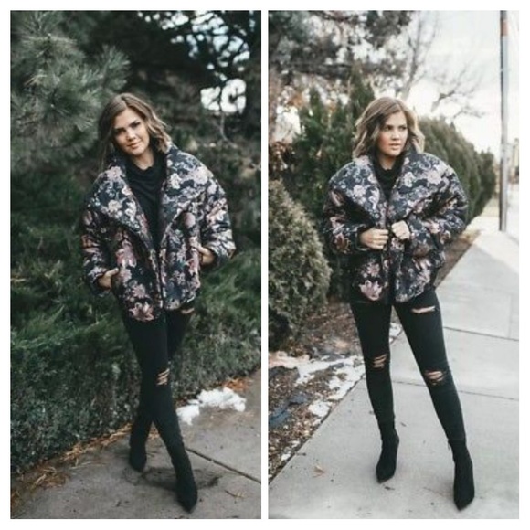 Free People Jacquard Floral Puffer Jacket - Picture 6 of 8